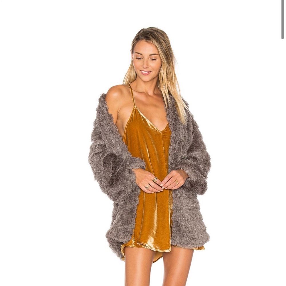 Tularosa Ricci Faux Fur Jacket in grey